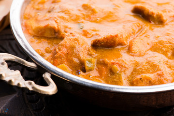 A delicious bowl of creamy chicken tikka masala