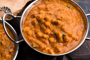 Chana Masala: Traditional Indian dish with chickpeas and curry