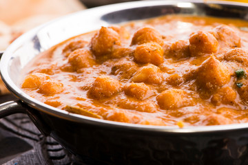 Chana Masala: Traditional Indian dish with chickpeas and curry