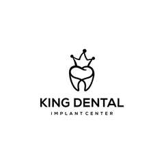 Illustration Health Dental sign with crown Logotype design vector