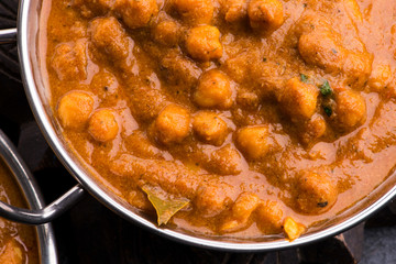 Chana Masala: Traditional Indian dish with chickpeas and curry