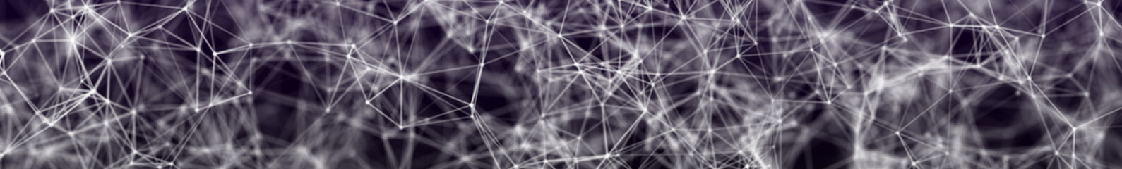 Panorama illustration background. Abstract connecting dots and lines. Concept of science digital technology. 