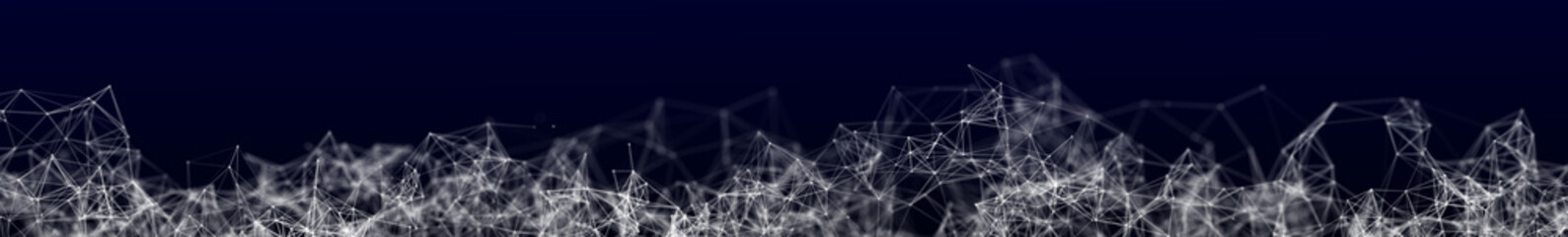 Panorama illustration background. Abstract connecting dots and lines. Concept of science digital technology. 