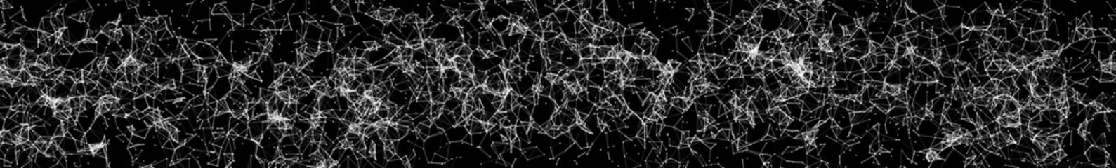 Panorama illustration background. Abstract connecting dots and lines. Concept of science digital technology. 