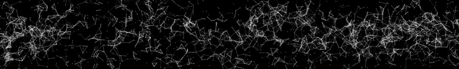 Panorama illustration background. Abstract connecting dots and lines. Concept of science digital technology. 