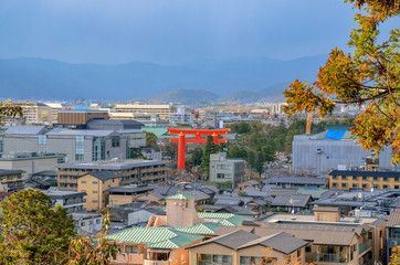 Obraz premium 京都市の都市風景