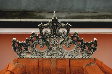 Traditional Balinese roof carving