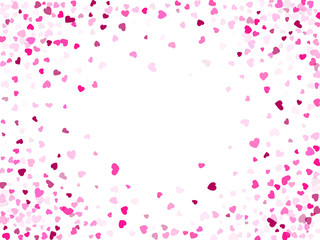 Hearts confetti flying vector background graphic design.