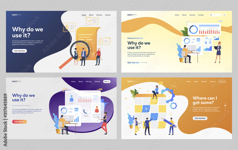 Aufkleber set of managers developing business projects. flat vector illustrations of office staff analyzing st