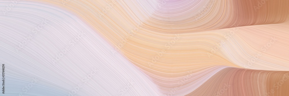 Poster decorative header design with light gray, rosy brown and burly wood colors. dynamic curved lines wit