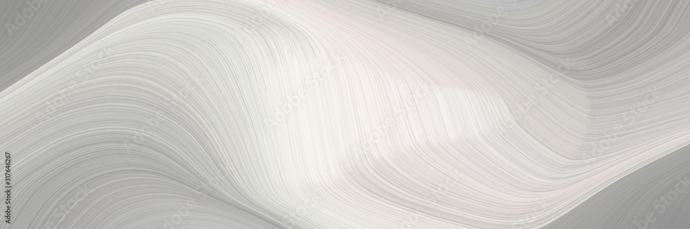 Poster moving designed horizontal header with light gray, dark gray and ash gray colors. dynamic curved lines with fluid flowing waves and curves