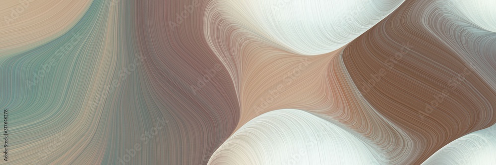 Poster artistic header design with gray gray, light gray and rosy brown colors. dynamic curved lines with fluid flowing waves and curves
