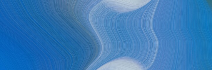 colorful designed horizontal header with steel blue, pastel blue and corn flower blue colors. dynamic curved lines with fluid flowing waves and curves