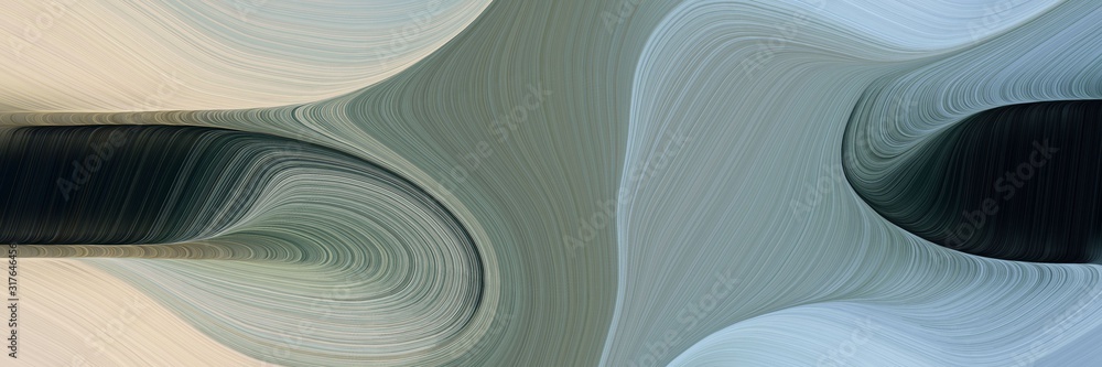 Aufkleber modern horizontal banner with light slate gray, pastel gray and very dark green colors. dynamic curved lines with fluid flowing waves and curves