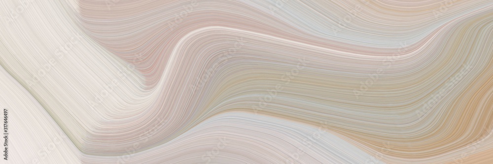 Aufkleber flowing header design with silver, linen and rosy brown colors. dynamic curved lines with fluid flowing waves and curves