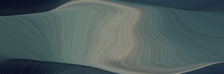 Obraz premium decorative horizontal header with dim gray, gray gray and very dark blue colors. dynamic curved lines with fluid flowing waves and curves
