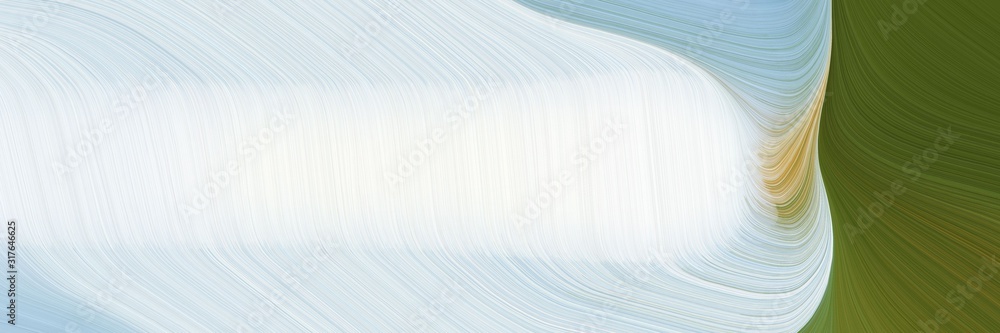 Poster surreal header with dark olive green, lavender and pastel blue colors. dynamic curved lines with flu