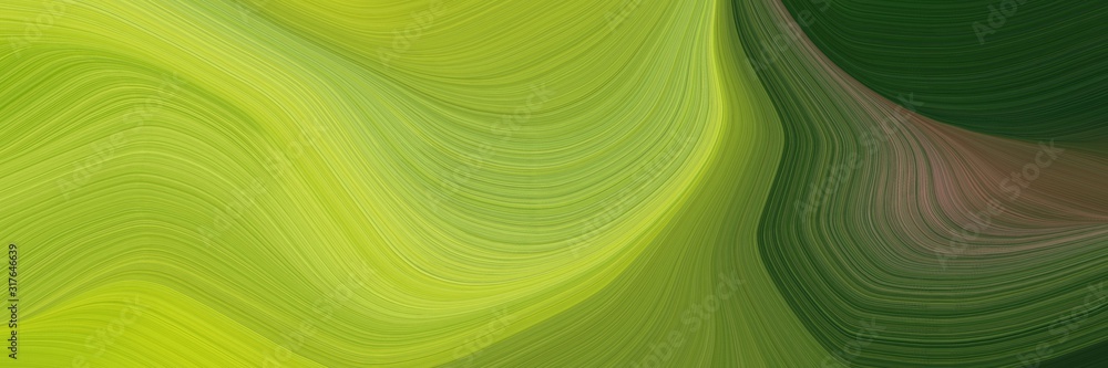 Poster modern designed horizontal banner with yellow green, very dark green and dark olive green colors. dy