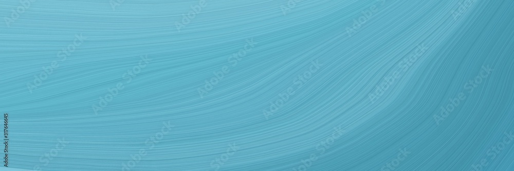 Poster modern designed horizontal banner with cadet blue, sky blue and steel blue colors. dynamic curved li
