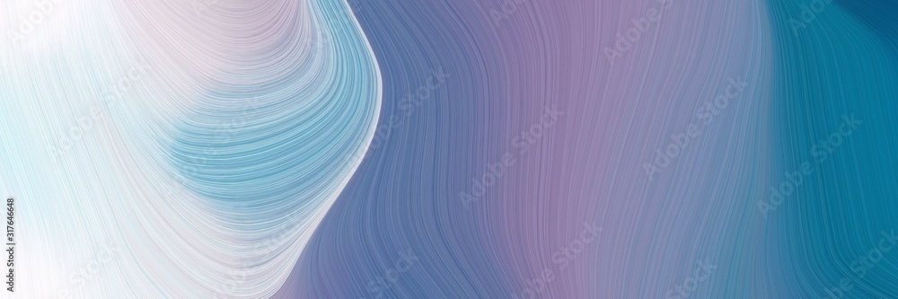Poster surreal header design with light slate gray, lavender and teal colors. dynamic curved lines with fluid flowing waves and curves