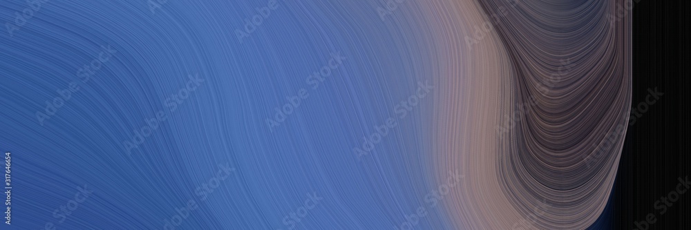 Poster dynamic horizontal header with steel blue, very dark pink and gray gray colors. dynamic curved lines with fluid flowing waves and curves