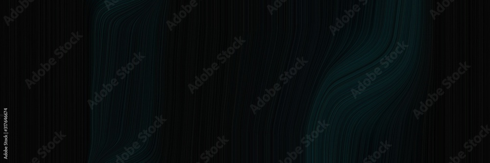Poster modern horizontal banner with black, very dark blue and very dark pink colors. dynamic curved lines 