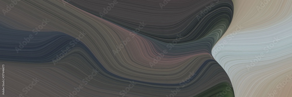 Fototapete artistic header design with dark slate gray, dark gray and gray gray colors. dynamic curved lines with fluid flowing waves and curves