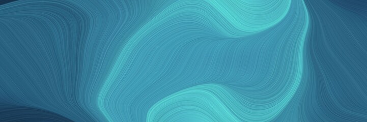 moving banner with blue chill, steel blue and medium turquoise colors. dynamic curved lines with fluid flowing waves and curves
