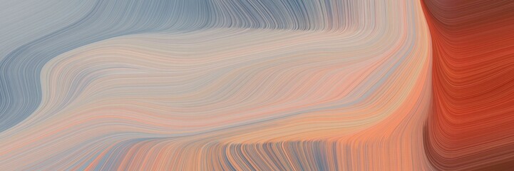 moving designed horizontal header with dark gray, tan and sienna colors. dynamic curved lines with fluid flowing waves and curves