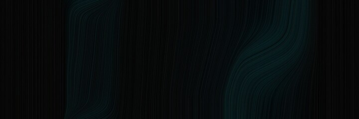 modern horizontal banner with black, very dark blue and very dark pink colors. dynamic curved lines with fluid flowing waves and curves
