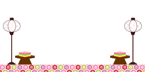 梅　雛祭り　和柄　背景