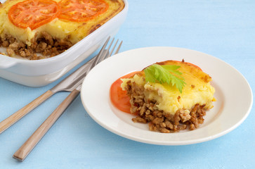 potato casserole with minced meat.