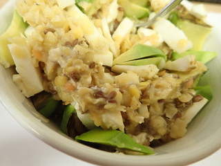 vegetable and legumes salad with cream