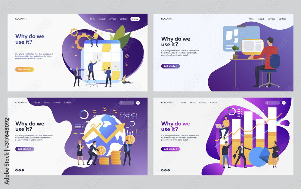 Aufkleber set of managers analyzing statistics. flat vector illustrations of business people creating financia