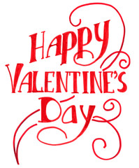 Happy valentines day - handwritten lettering. Hand drawn brush style modern calligraphy.