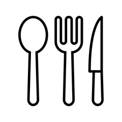 flatware - fork, spoon , plate and knife icon vector design template