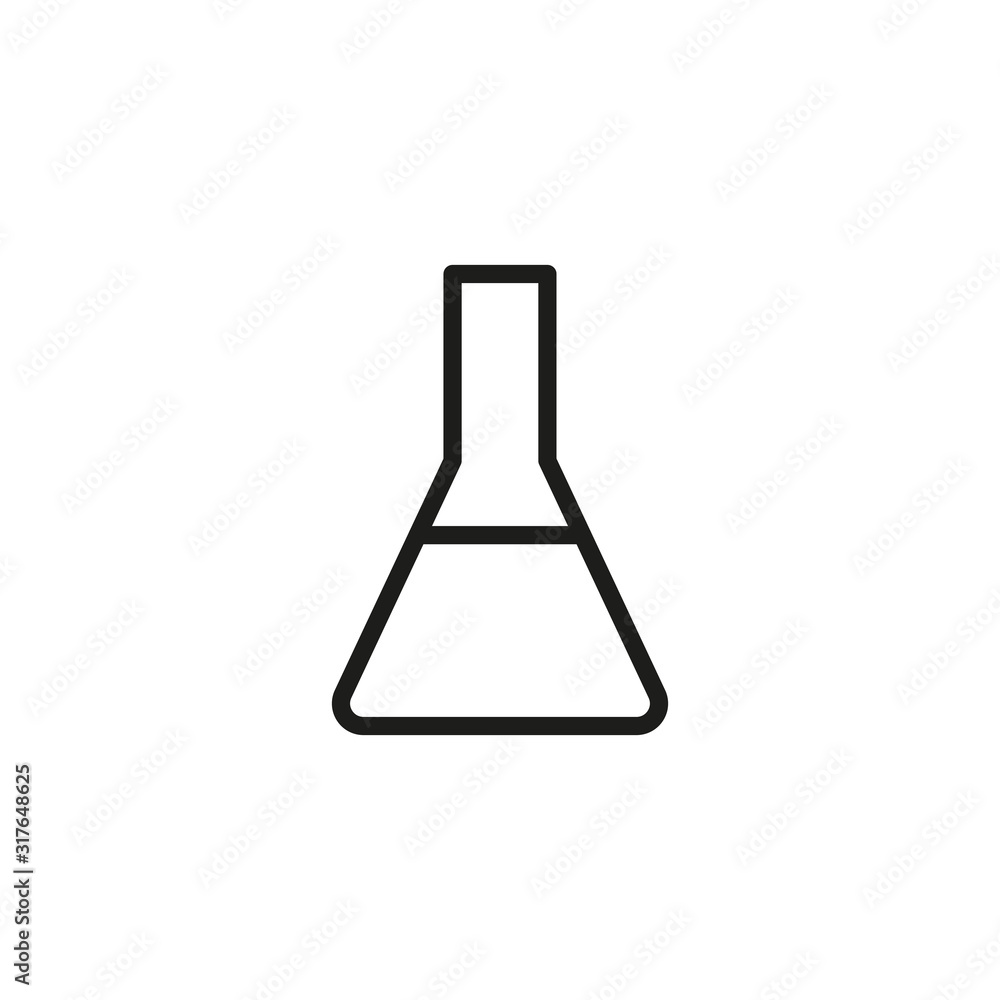 Poster simple flask line icon.