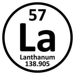 Periodic table element lanthanum icon.