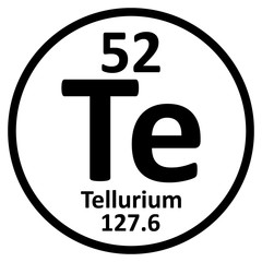 Periodic table element tellurium icon.