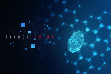  Fingerprint Scanning Technology Concept 2d Illustration
