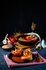 Peppers with spelled, sheep's cheese filling