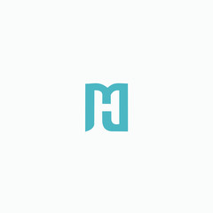 Obraz premium H M Initial logo concept