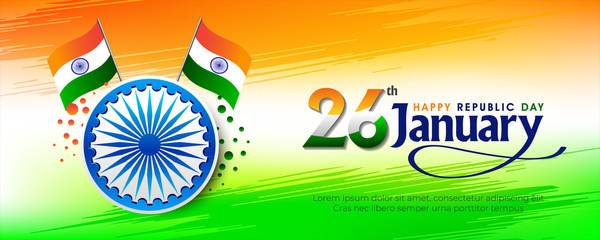 Happy Republic Day Celebration of India, Banner, Concept, vector image