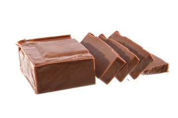 chocolate cheese isolated on white background