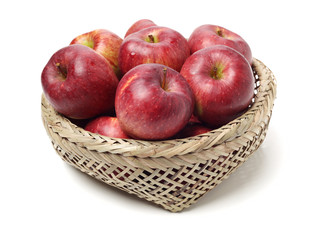Red apples isolated on white background