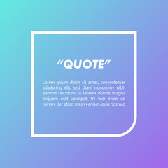 Illustration Vector: typography design. Remark quote text box poster template concept. blank empty frame citation. Quotation paragraph symbol icon. double bracket comma mark. bubble dialogue banner