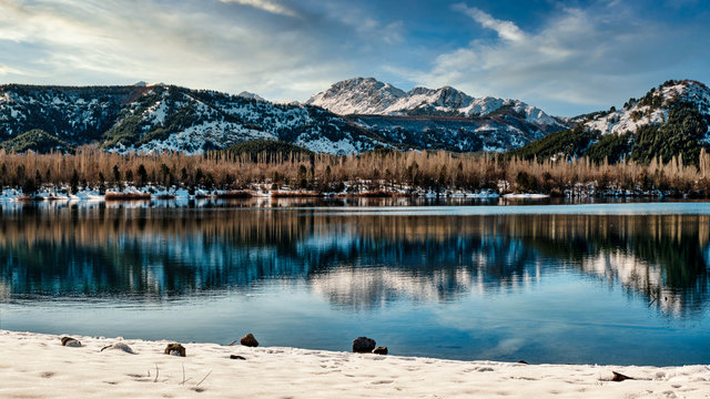 Crater lake in the mountains