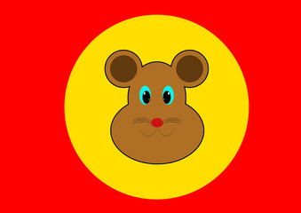 simple design illustration of a mouse head