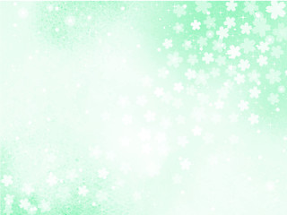 桜　水彩背景　グリーン