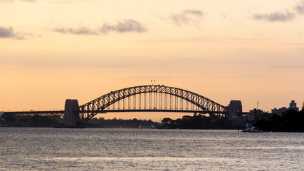 Fototapeta na wymiar Sydney Harbour Bridge at sunset, Australia